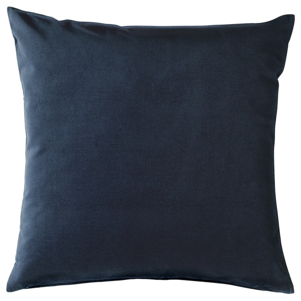 IKEA SANELA Cushion Cover Dark Blue 20x20" 603.436.46 Velvet‎ Plush Fabric New